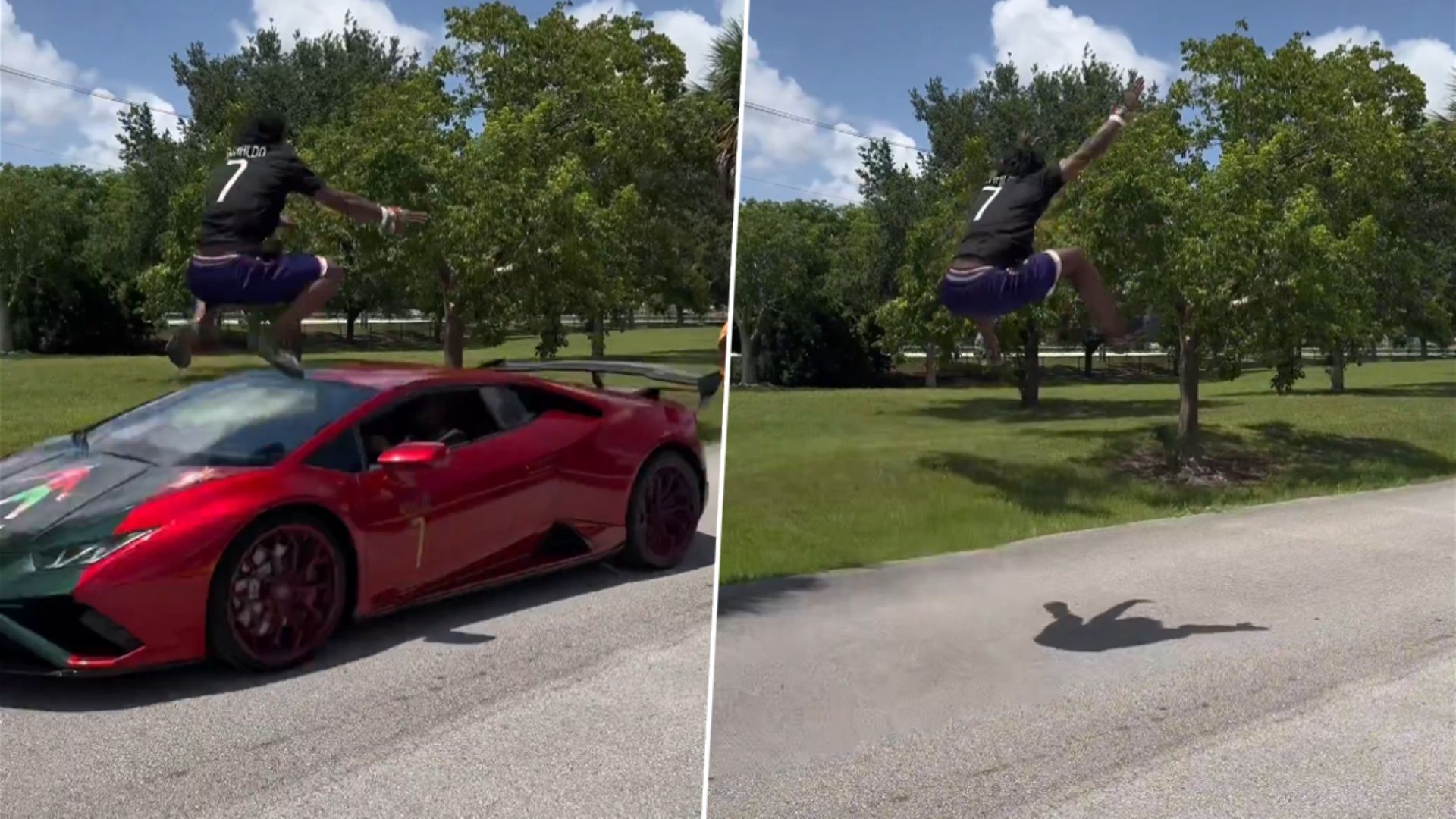IShowSpeed Leaps Over Cristiano Ronaldo Themed Lamborghini Hurac n IShowSpeed Leaps Over Cristiano Ronaldo Themed Lamborghini Hurac n