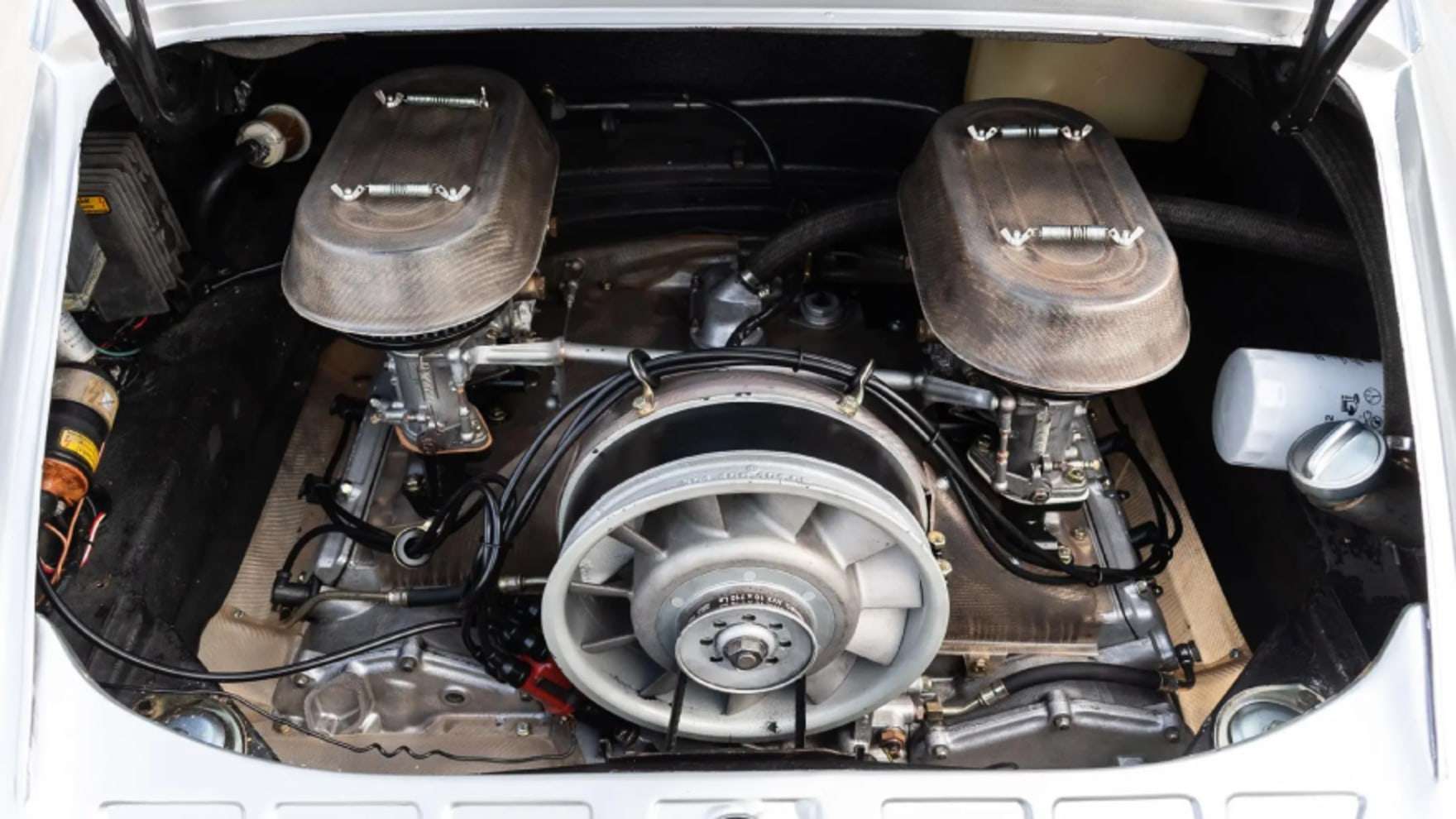 1967 Porsche 911S numbers-matching flat-six engine bay detail