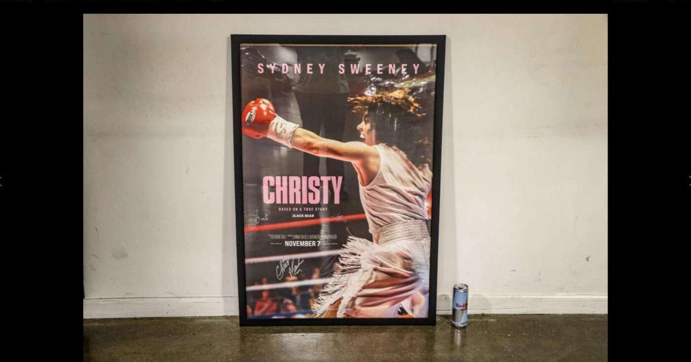 Christy movie poster, based on a true story, signed by Sydney Sweeney and Christy Martin. Photo: Cars & Bids