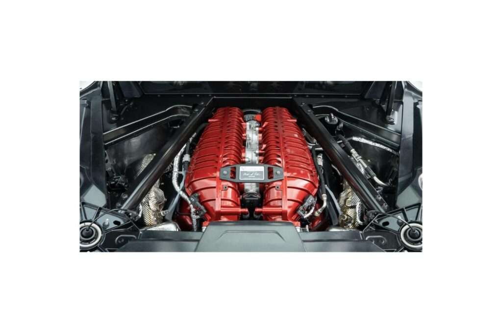 2026 Corvette Z06's 5.5-liter flat-plane-crank V-8 engine bay