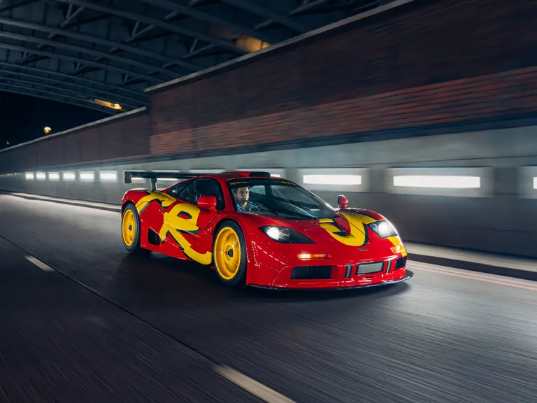 1996 McLaren F1 GTR chassis 10R in its red and yellow factory livery