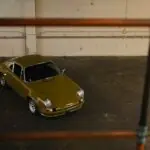 a car parked in a garage