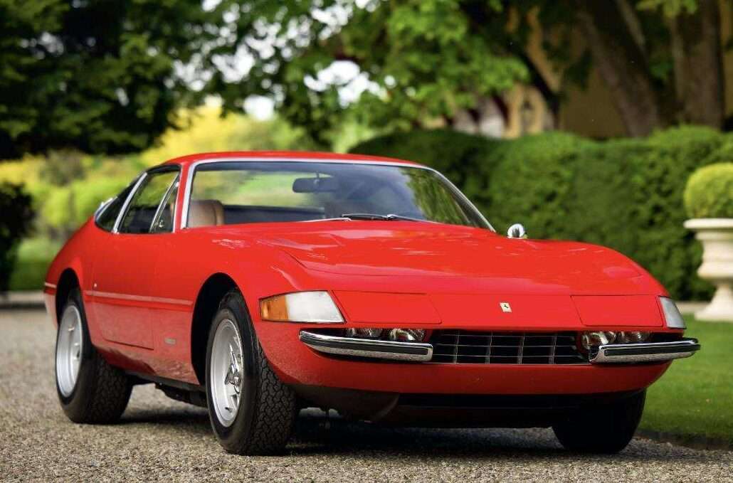 1973 Ferrari 365 GTB/4 Daytona in red, front three-quarter view