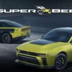 2027 Dodge Charger Super Bee Launch Edition in Diamond Black and Sucker Punch colors, twin-turbo Sixpack inline-six muscle cars