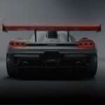 Koenigsegg's CCGT1 Finally Finishes a Story the FIA Cut Short Twenty Years Ago Rear three-quarter view of the Koenigsegg CCGT1, showing its active rear wing and CCGT1 badging