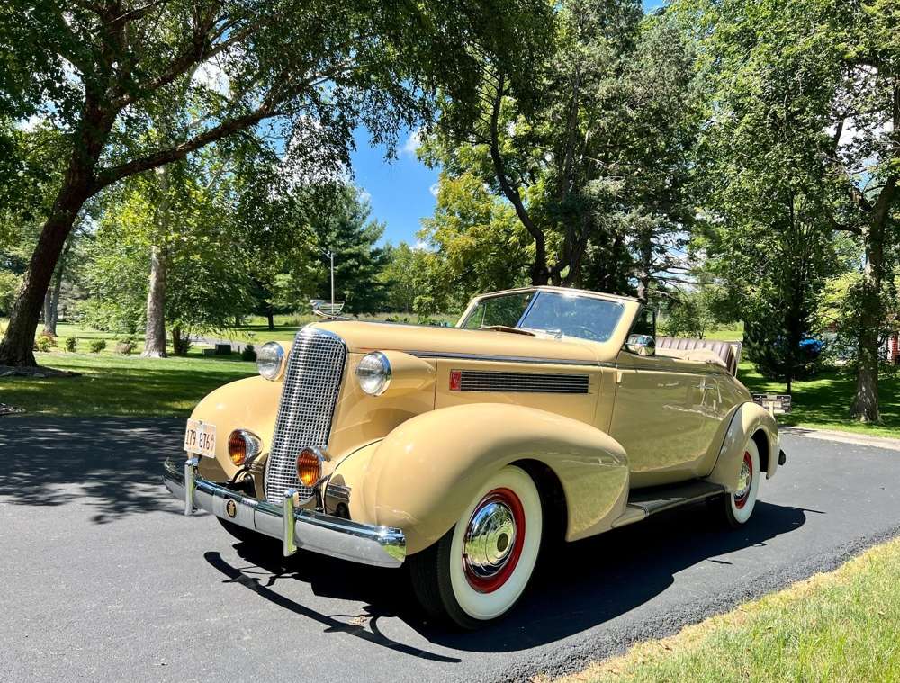 1937 LaSalle convertible in yellow