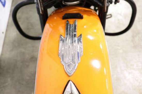 Bird emblem on the front fender of the 1941 Harley-Davidson UL