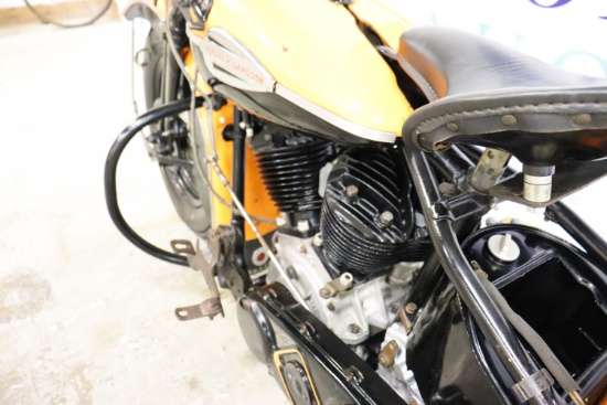 Frame, engine and drivetrain detail on the 1941 Harley-Davidson UL from the Rick Yerick Collection