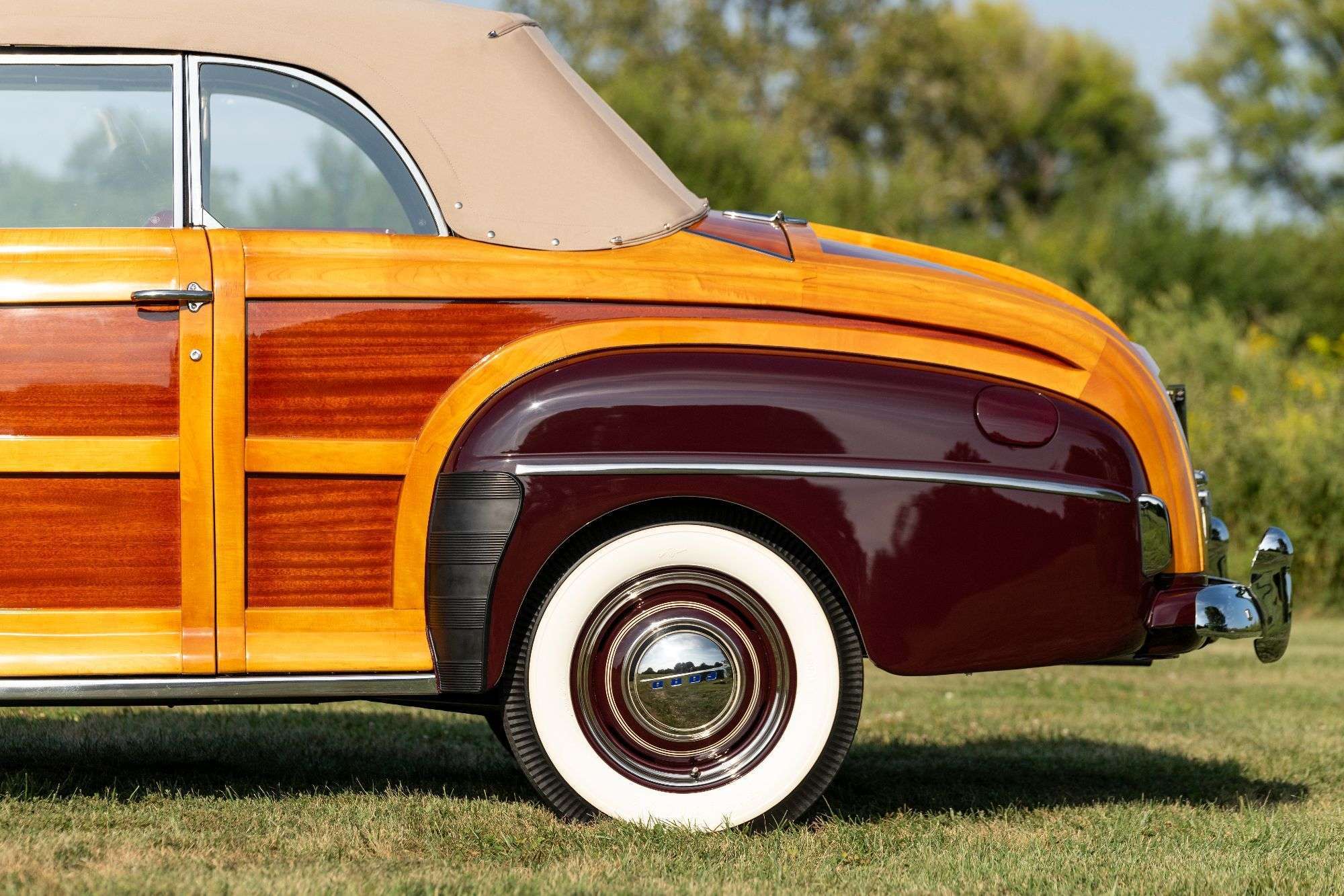 Hard Maple framing and mahogany panels on the 1947 Ford Sportsman body