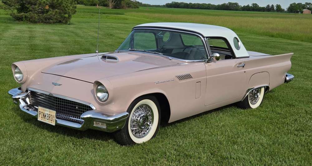 1957 Ford Thunderbird with white hardtop