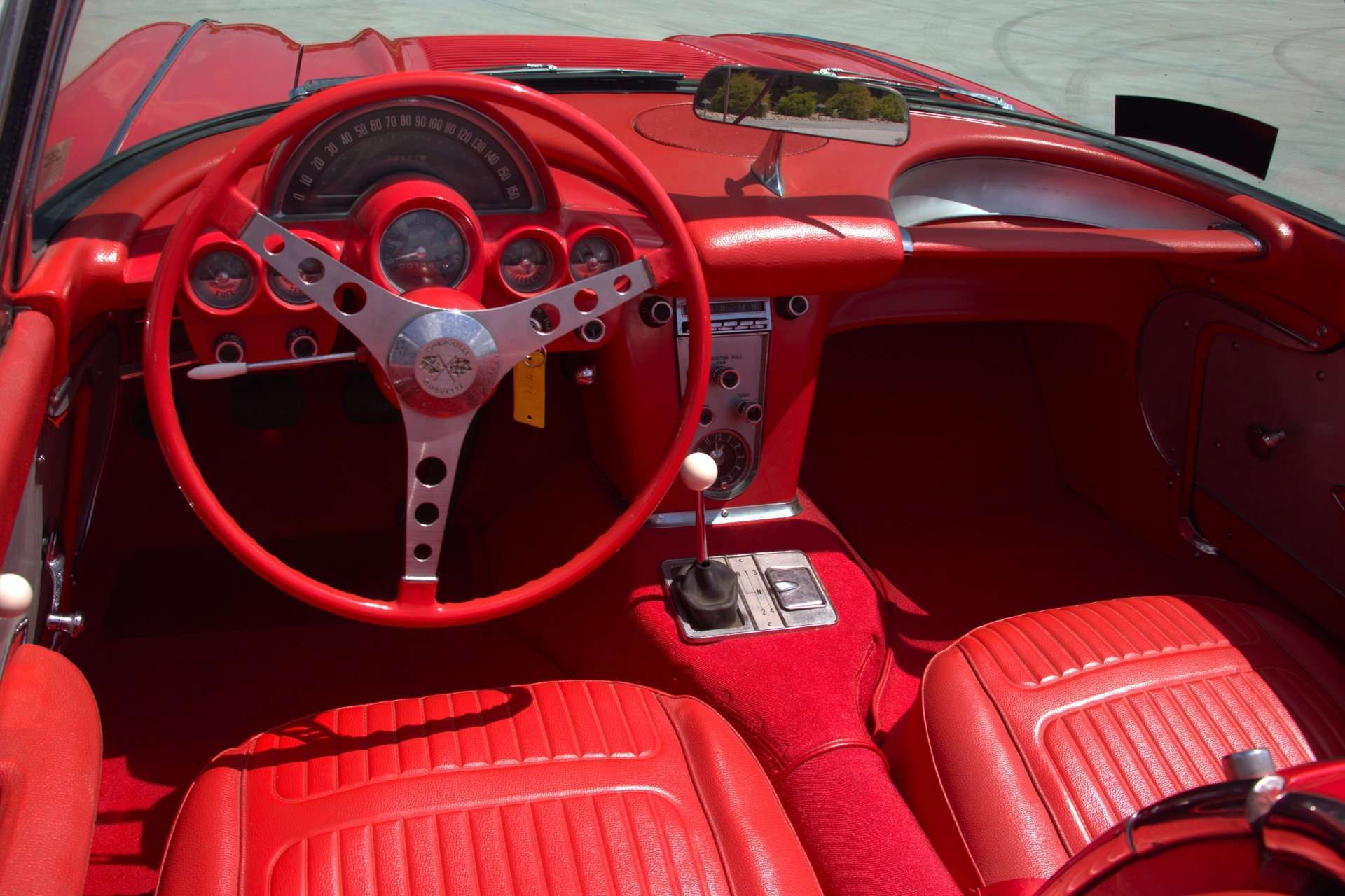 1958 Chevrolet Corvette formerly owned by George Strait, Formerly Owned by George Strait placard, for sale at GAA Classic Cars