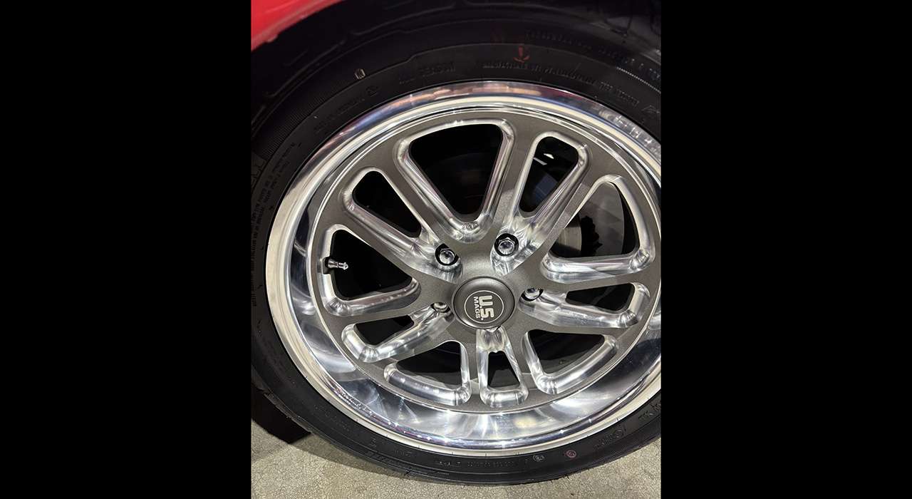 New custom 17-inch wheel and tire on the 1958 Chevrolet Impala