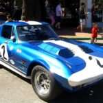 The Grand Sport’s Owner Spent 23 Years Driving a Car He Could Have Locked Away. That Is Why It Brought $18.7 Million. Blue 1963 Chevrolet Corvette Grand Sport coupe displayed at Monterey Car Week