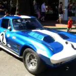 The Grand Sport’s Owner Spent 23 Years Driving a Car He Could Have Locked Away. That Is Why It Brought $18.7 Million. Blue 1963 Chevrolet Corvette Grand Sport coupe displayed at Monterey Car Week