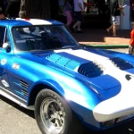 The Grand Sport’s Owner Spent 23 Years Driving a Car He Could Have Locked Away. That Is Why It Brought $18.7 Million. Blue 1963 Chevrolet Corvette Grand Sport coupe displayed at Monterey Car Week