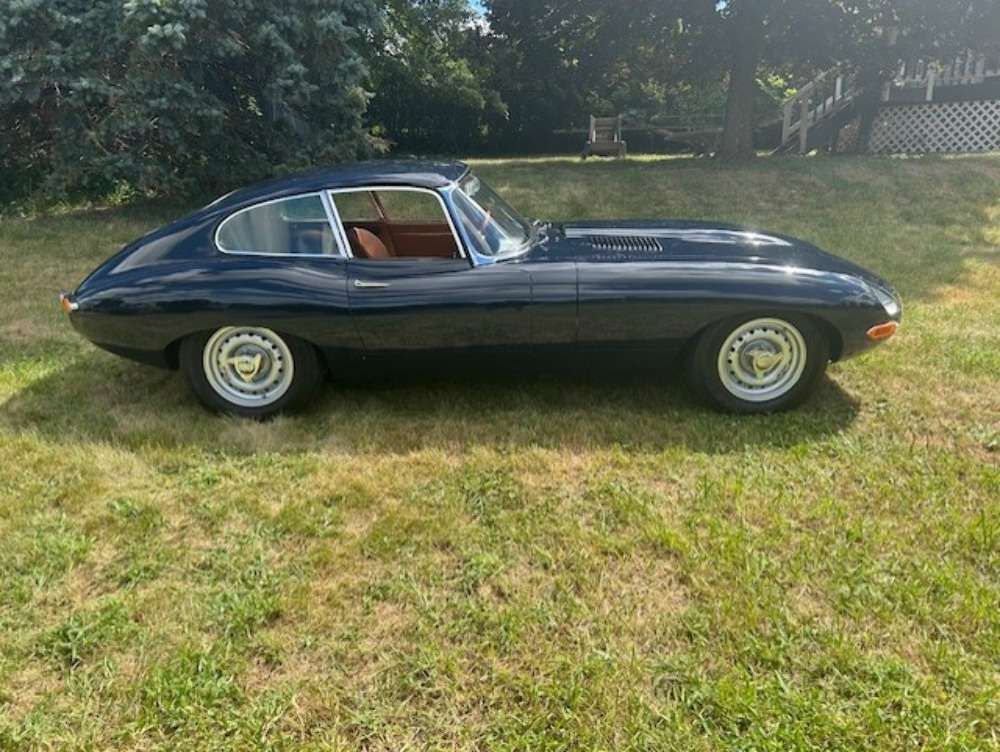 Interior of the 1964 Jaguar XKE Competition coupe at the Saratoga Motorcar Auction