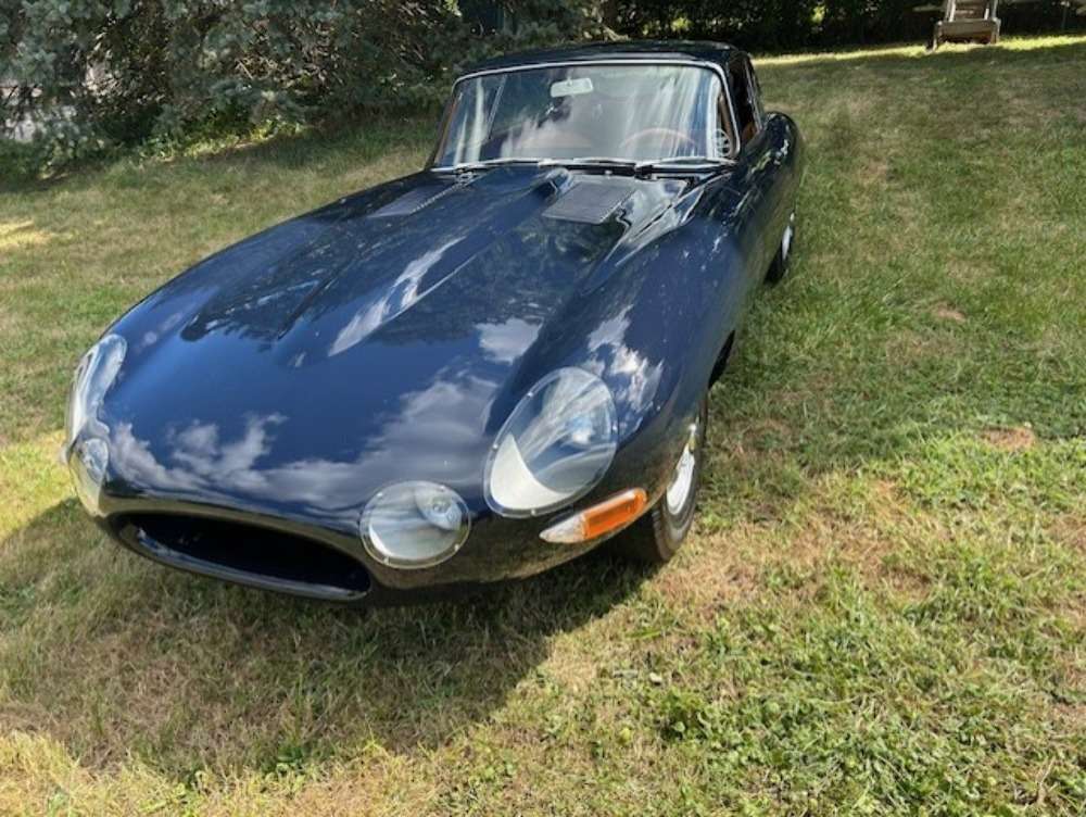 Rear quarter view of the 1964 Jaguar XKE Competition at the Saratoga Motorcar Auction