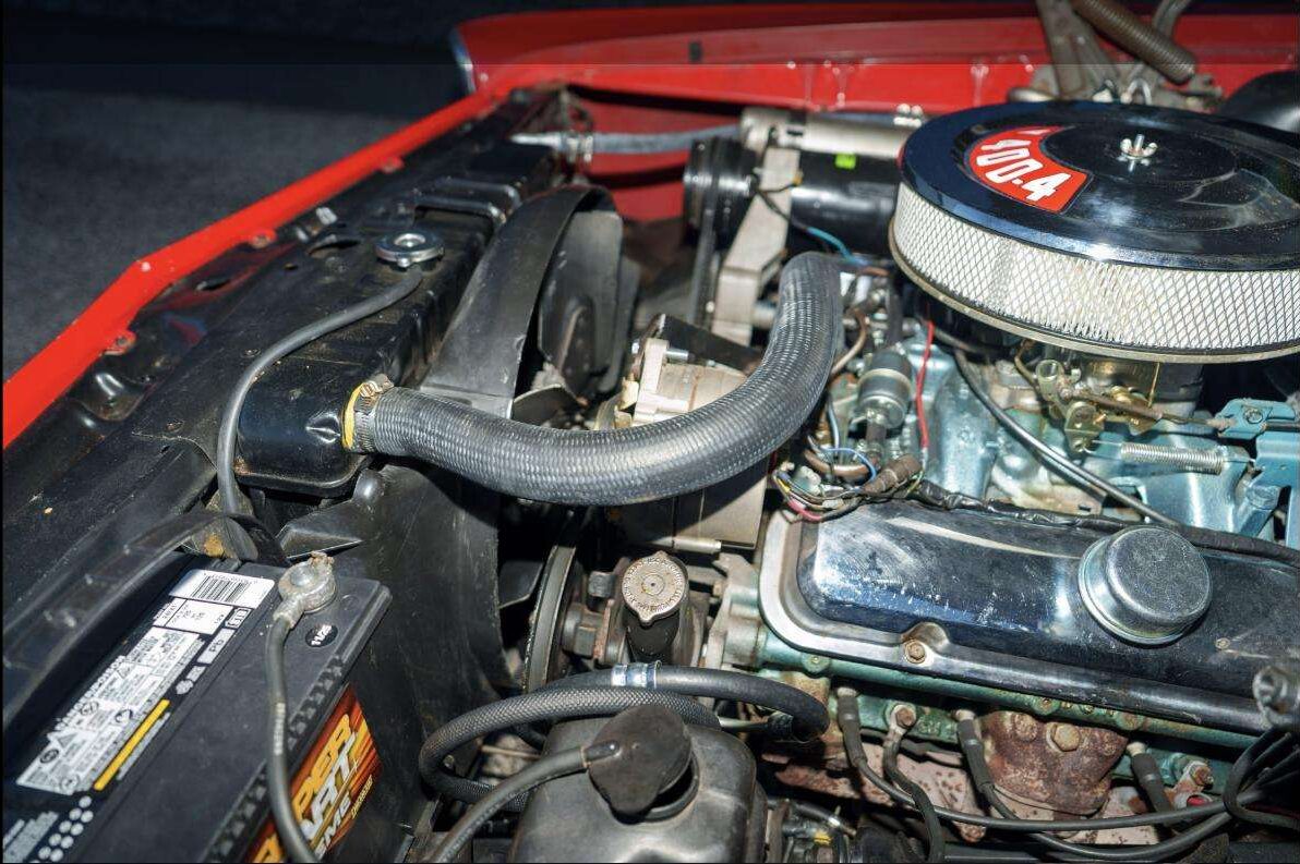 389 cubic-inch V8 engine bay in the 1967 Pontiac GTO selling at Henderson Auctions