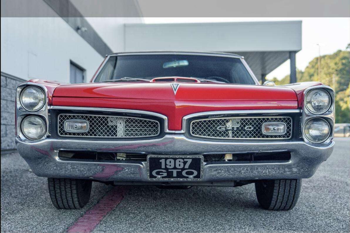 1967 Pontiac GTO front grille and stacked headlights, for sale from Henderson Auctions