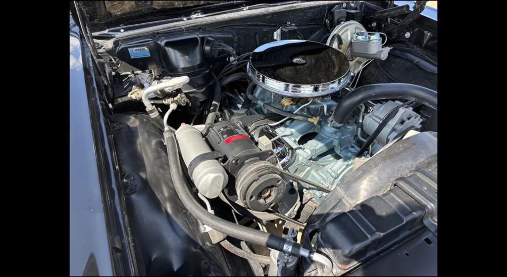 Pontiac V8 engine detail on the 1967 GTO for sale at Vicari Auction