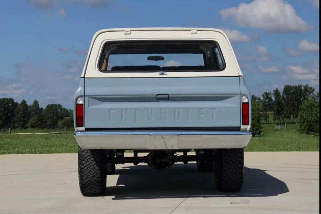 Rear view of the 1969 Chevrolet K5 Blazer Custom, for sale from the Rick Yerick Collection Auction at Mecum