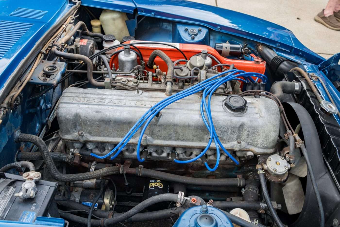 Datsun 240Z instrument cluster with five-digit odometer showing 8,000 miles
