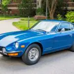 1971 Datsun 240Z in Universal Blue 903, front three-quarter view