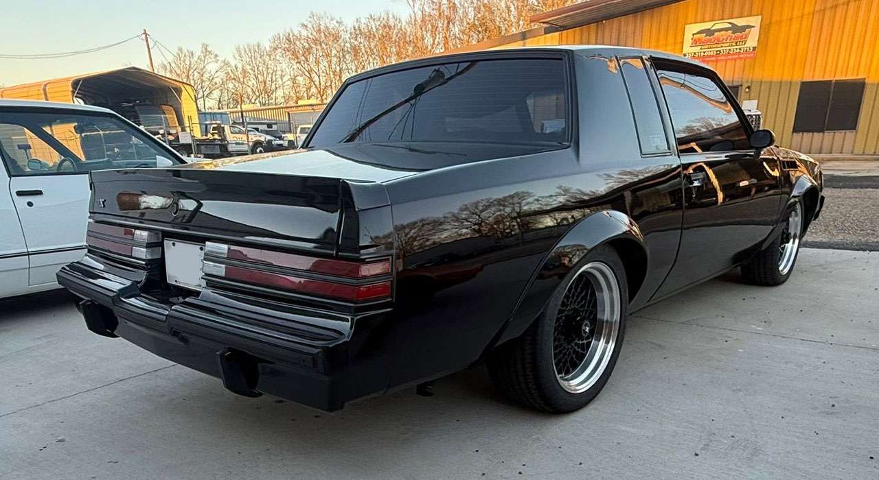 Rear view of 1987 Buick GNX No. 461 at Vicari Auction