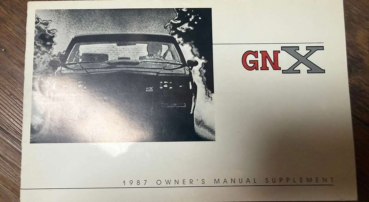 1987 Buick GNX owner booklet included with car No. 461