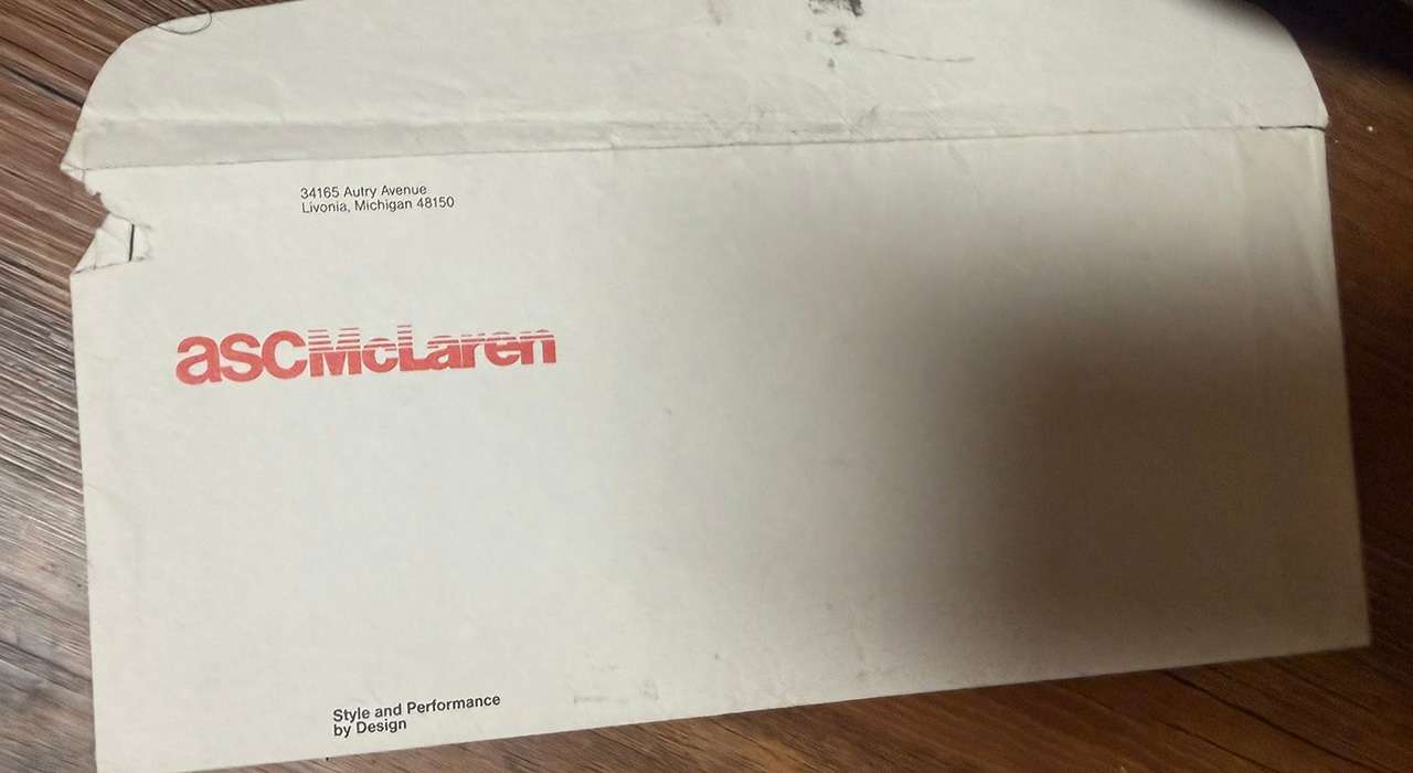 ASC/McLaren envelope from the Buick GNX No. 461 document file
