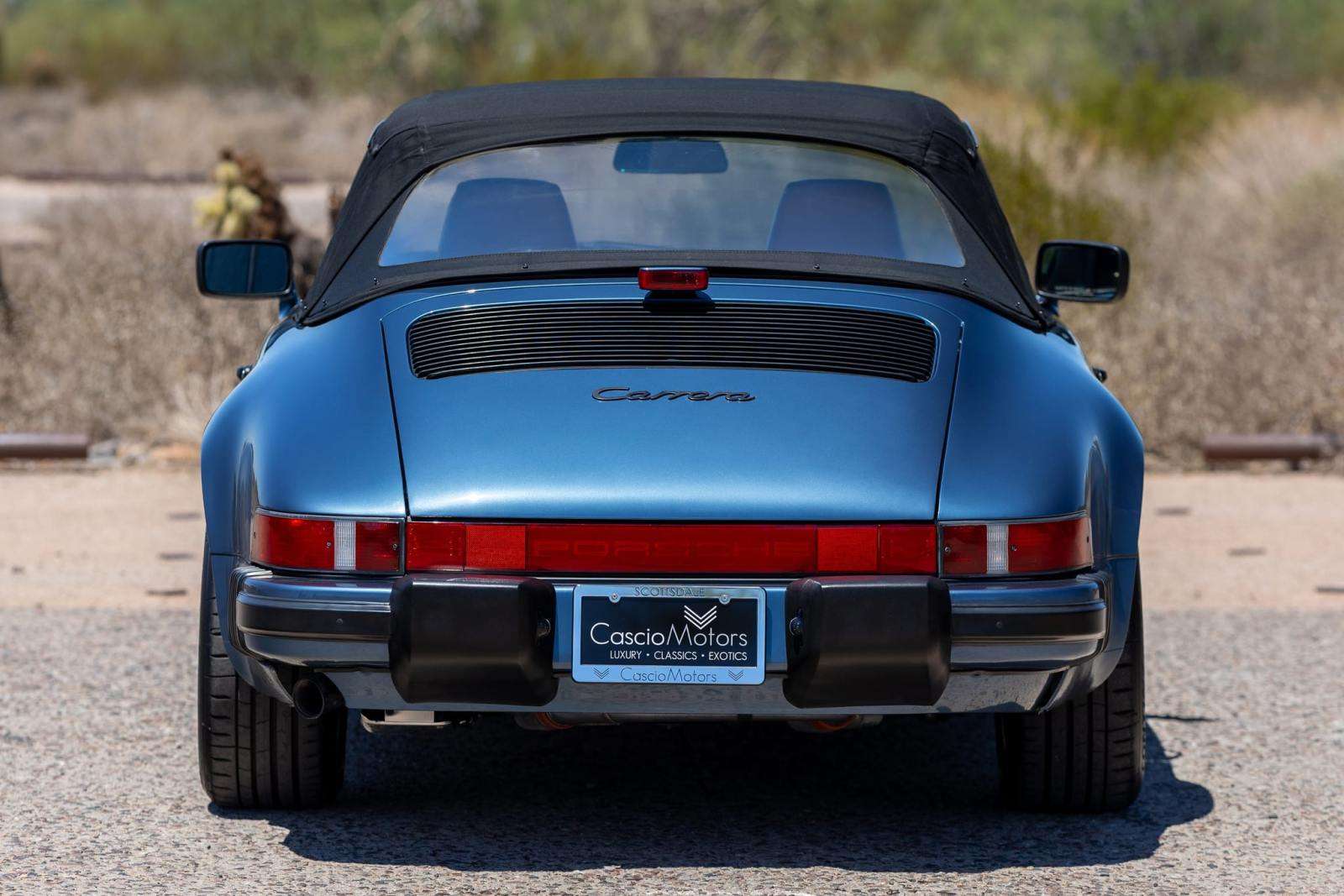 Rear view of the 1989 Porsche 911 Carrera Cabriolet G50