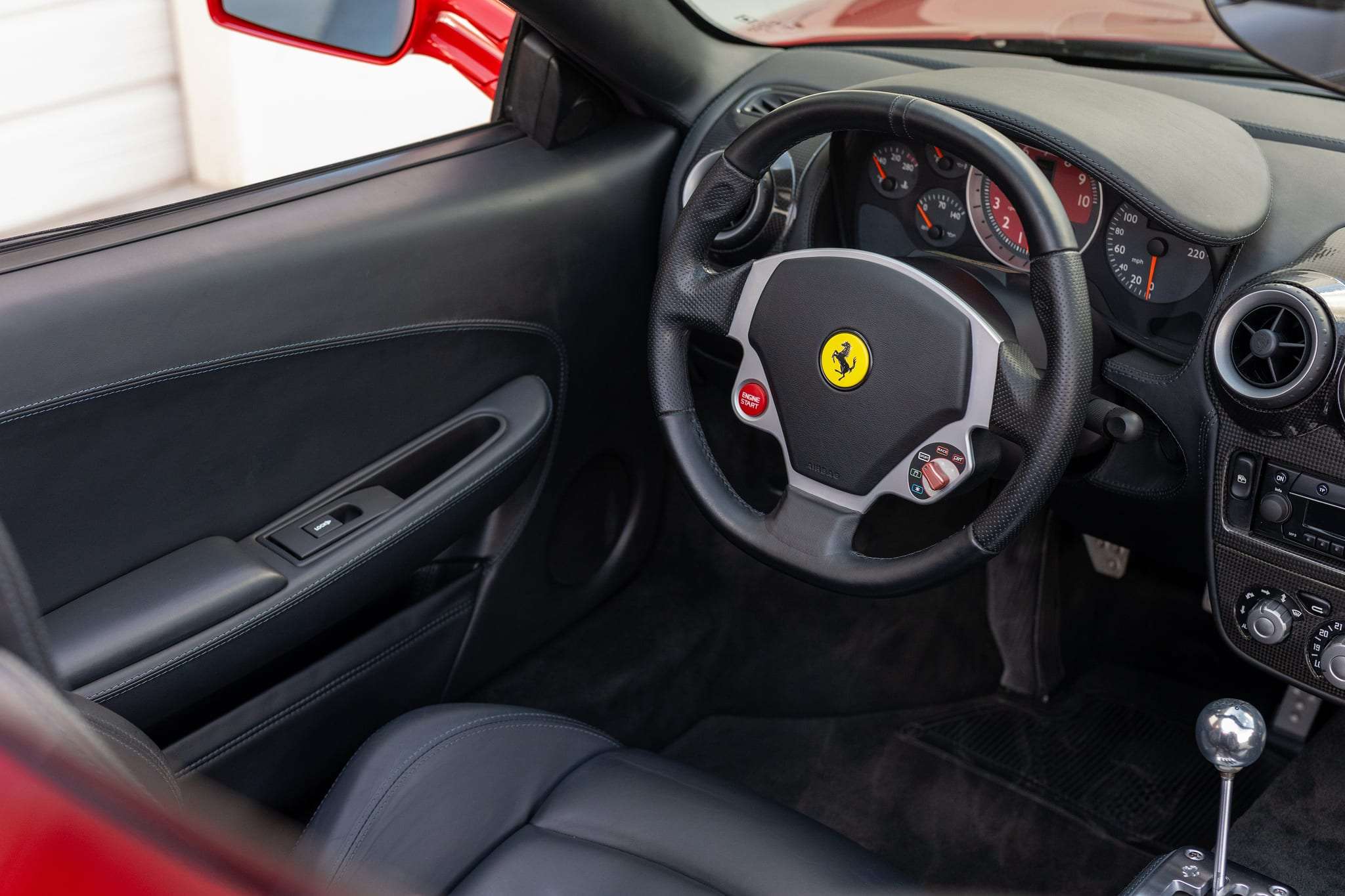 Nero leather cockpit of 2006 Ferrari F430 Spider 6-speed
