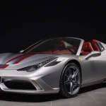 This No-Reserve Ferrari 458 Speciale A Is Priced for Europe. America Has Been Paying More. Front three-quarter view of the Alluminio Opaco 2015 Ferrari 458 Speciale A offered at RM Sotheby's Sealed September