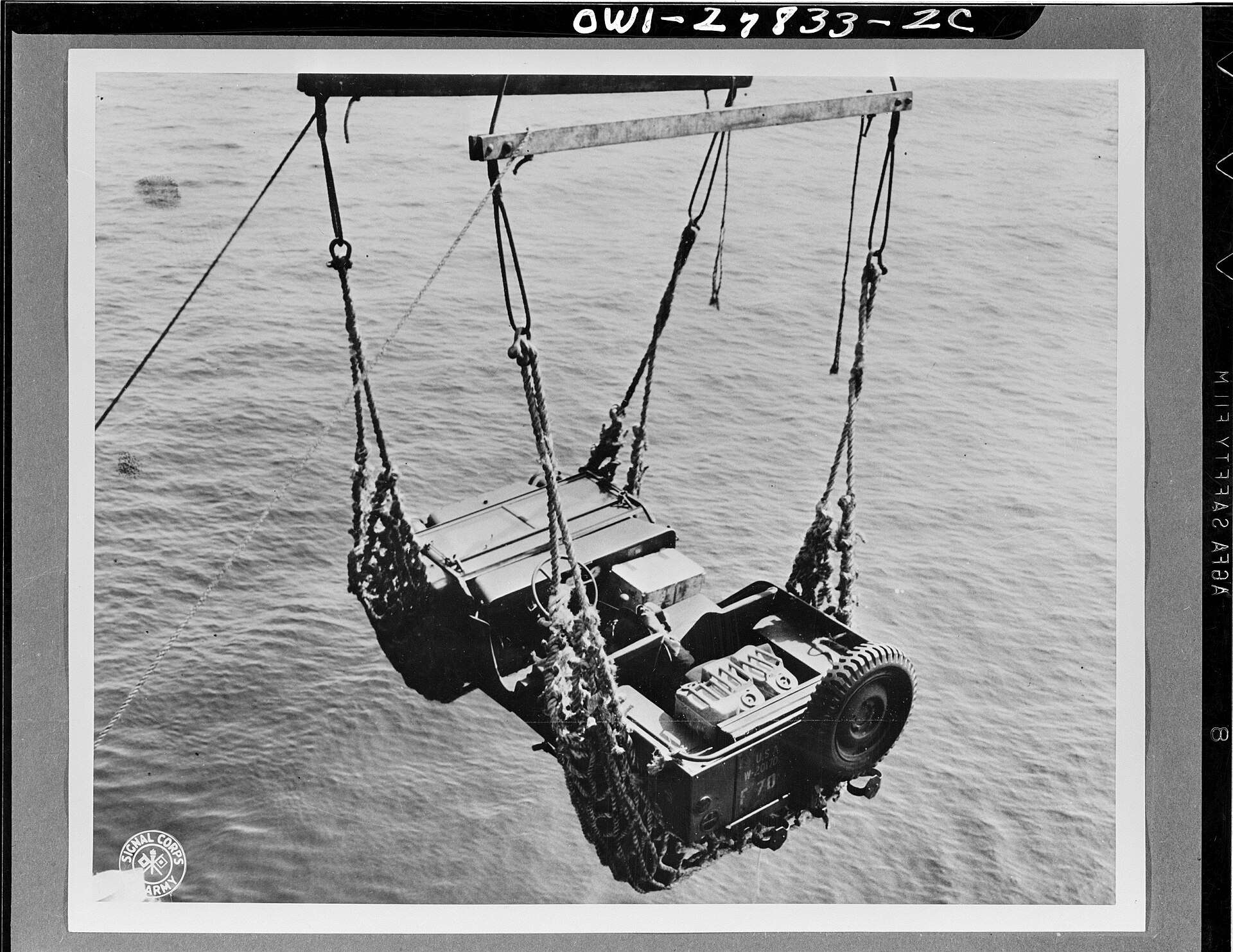 Bantam BRC-40 lowered onto a Higgins boat at New River, North Carolina, August 1941