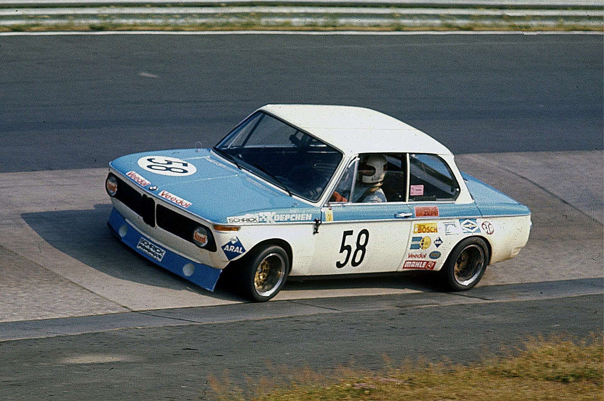 Helmut Kelleners driving a Koepchen BMW touring car at the Nürburgring in 1973