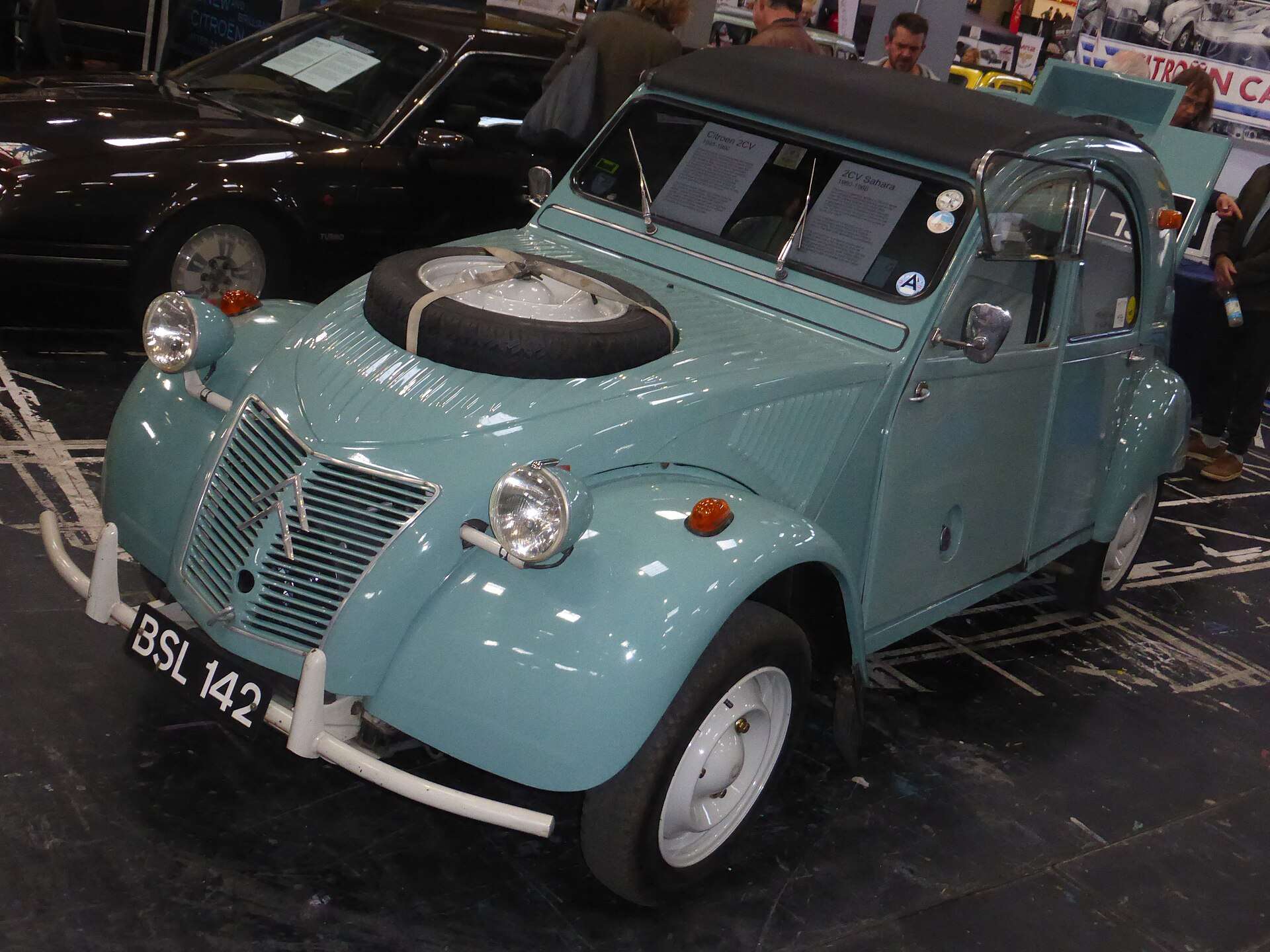 1961 Citroën 2CV Sahara 4x4 twin-engine with spare wheel mounted on the bonnet