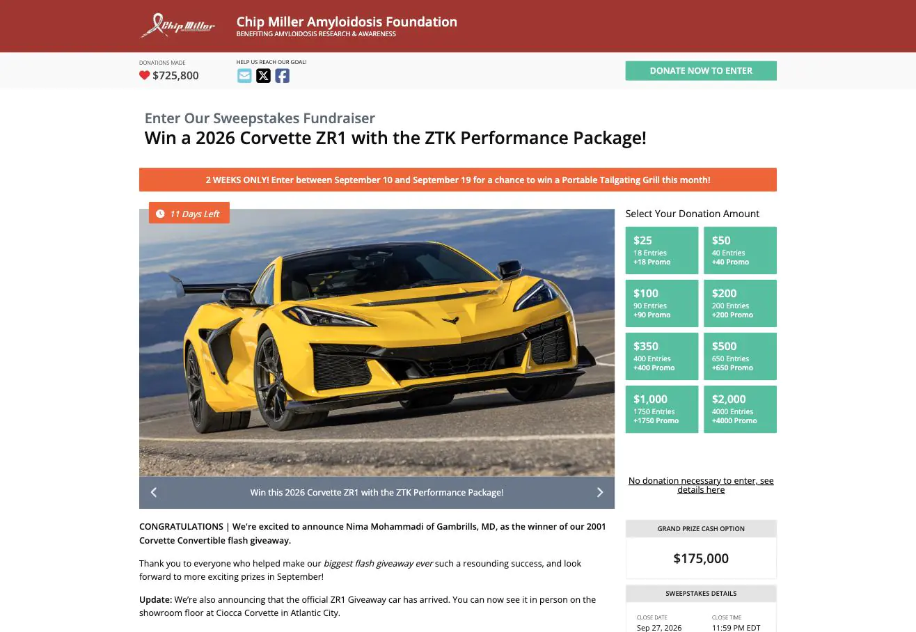 Final Days: Enter to Win a 2026 Corvette ZR1 — And Get Double Entries with MCC’s Exclusive Link - featured image