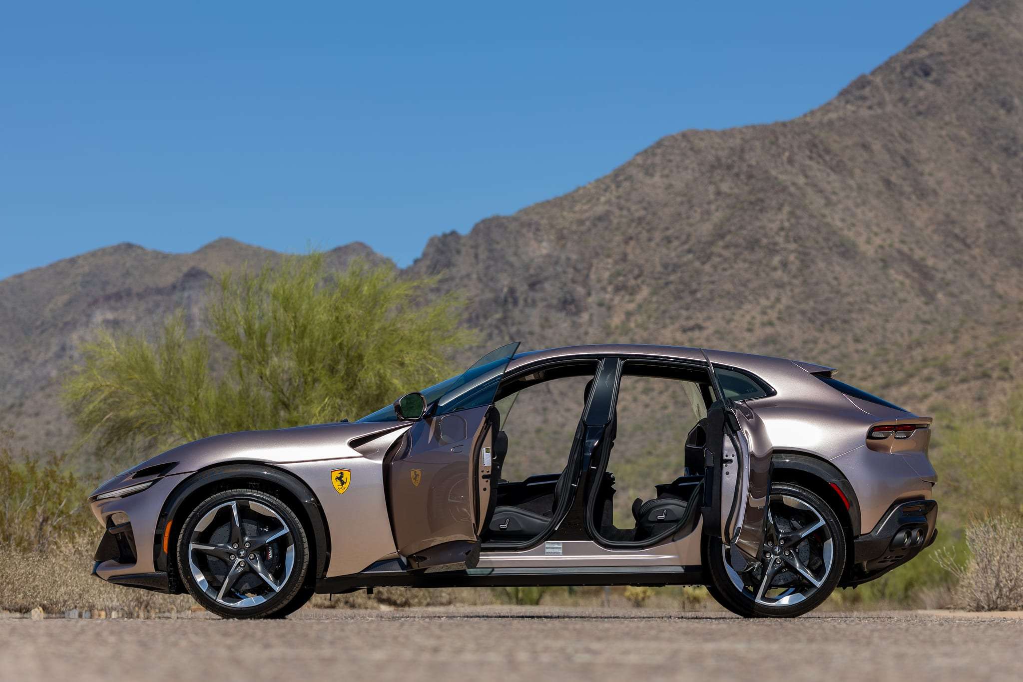 Ferrari Purosangue with coach-style rear doors open