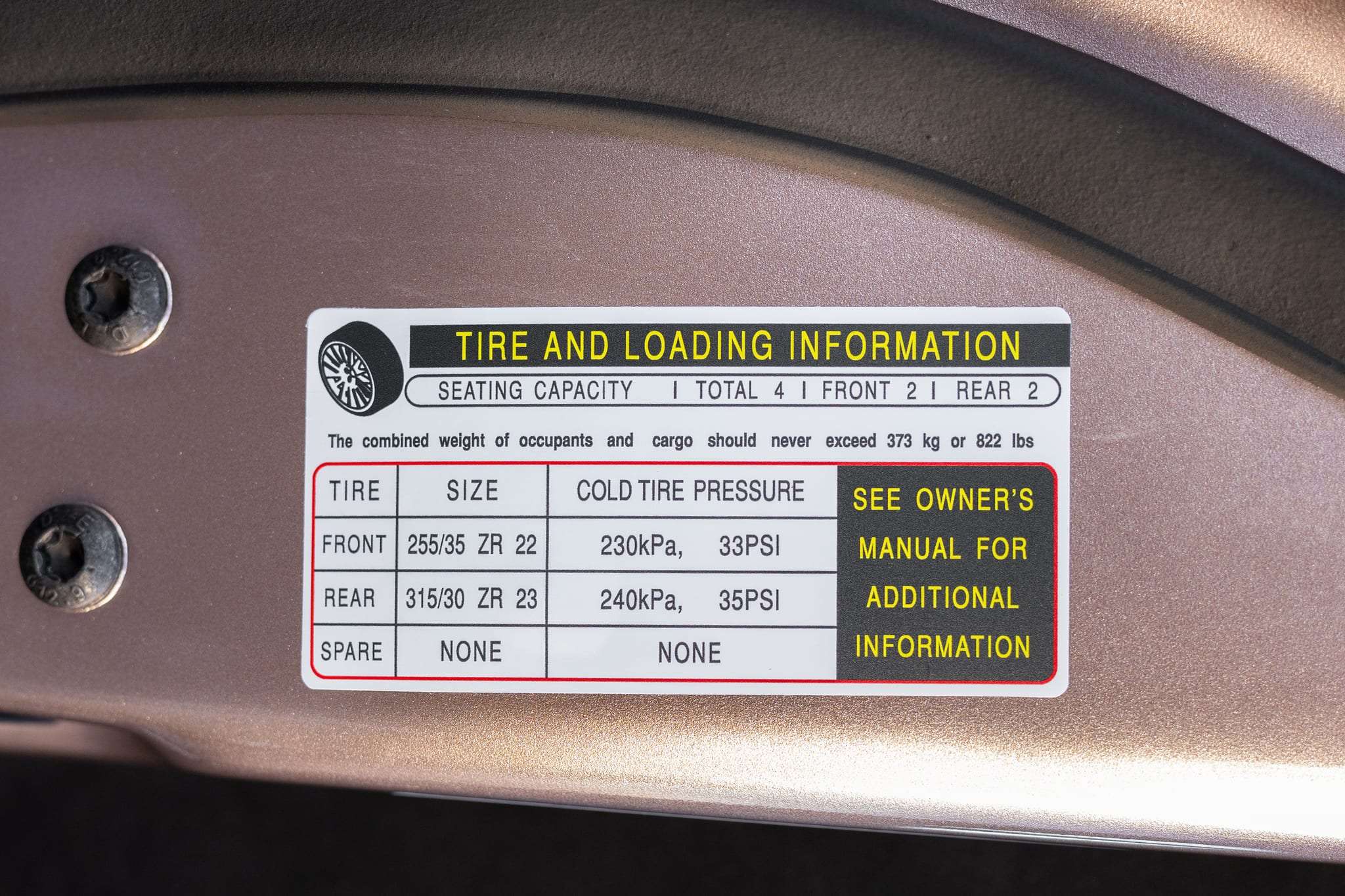 Ferrari Purosangue Tailor Made specification plaque
