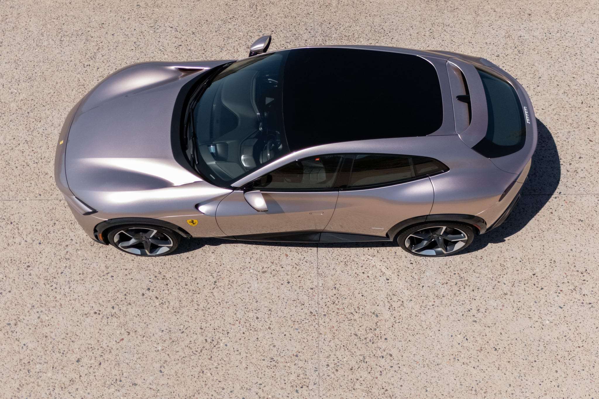Overhead view of the 2026 Ferrari Purosangue panoramic roof