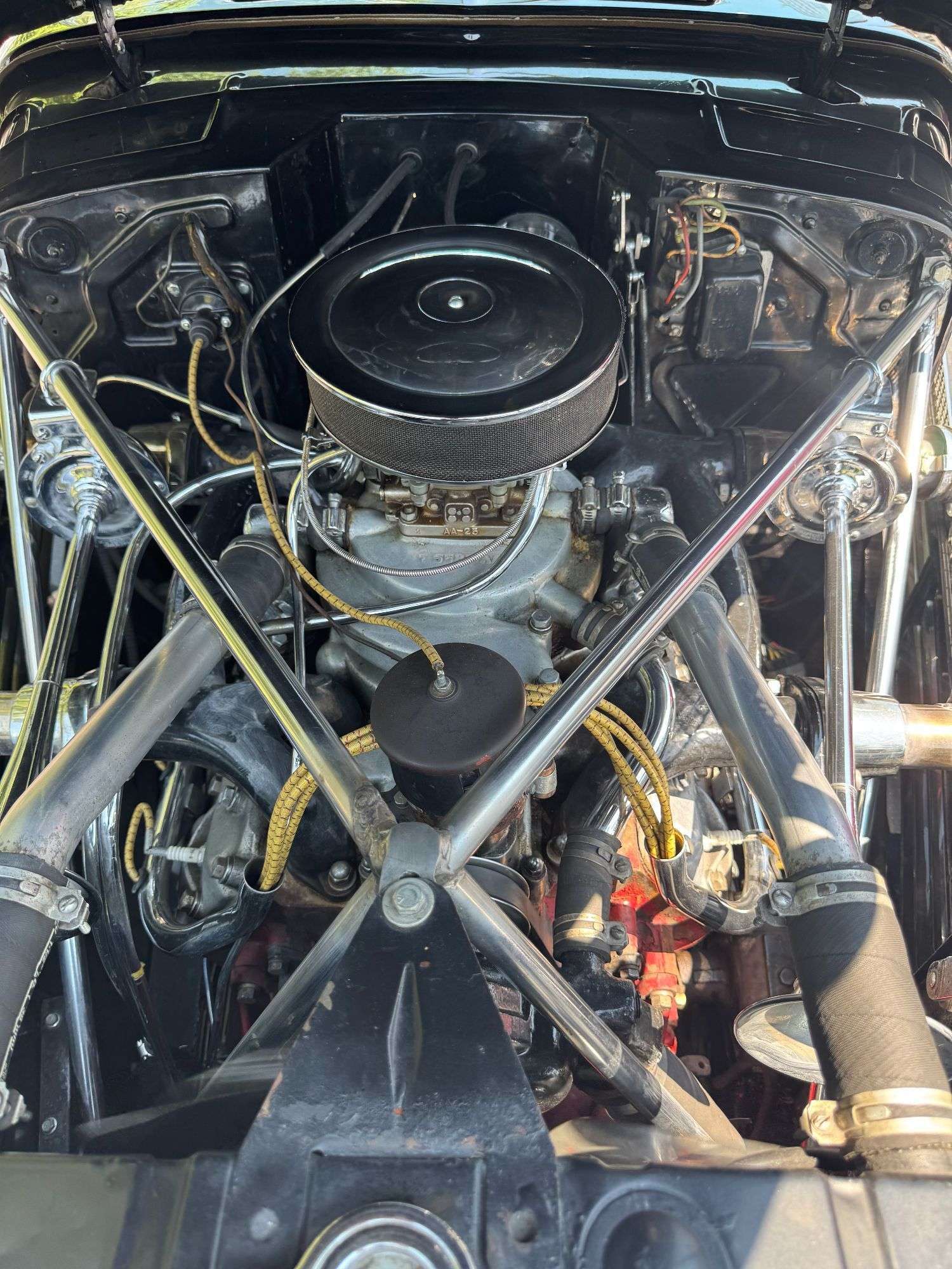 Supercharged Lycoming V8 engine bay of the 1937 Cord 812 Phaeton