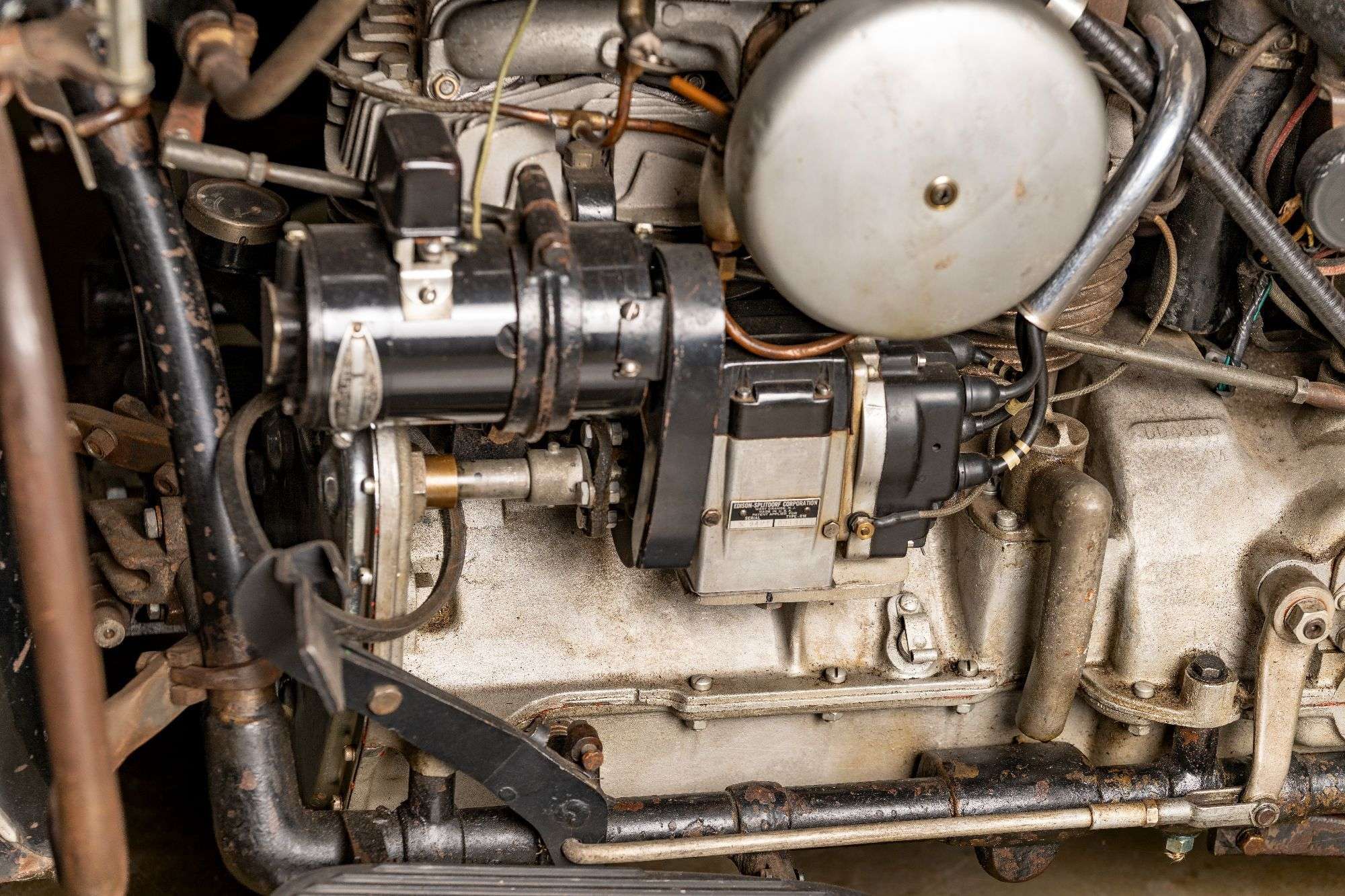 Engine and carburetor detail on the 1941 Indian Four