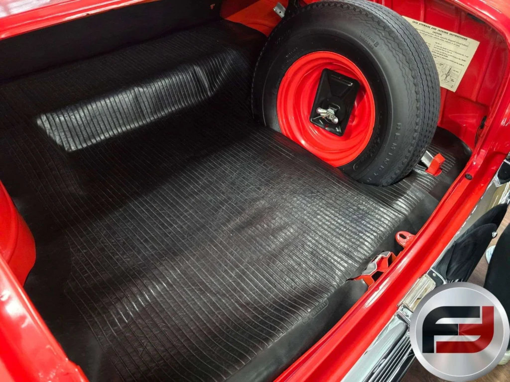 Trunk and spare tire of the restored 1957 Chevrolet Bel Air