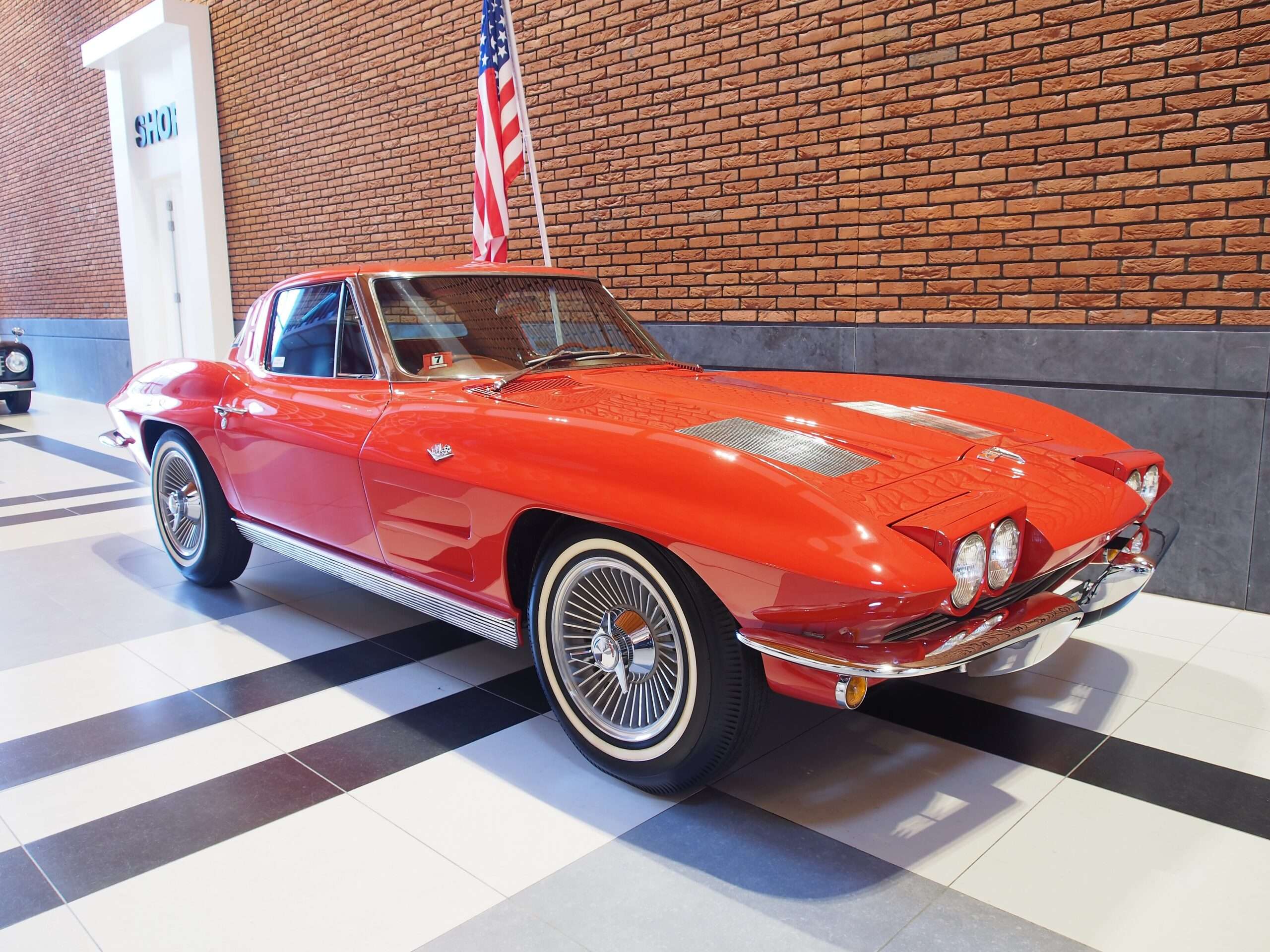 A 1963 Chevrolet Corvette Sting Ray split-window coupe with the 327/250 engine, representative of the car sold at Fall Carlisle 2026
