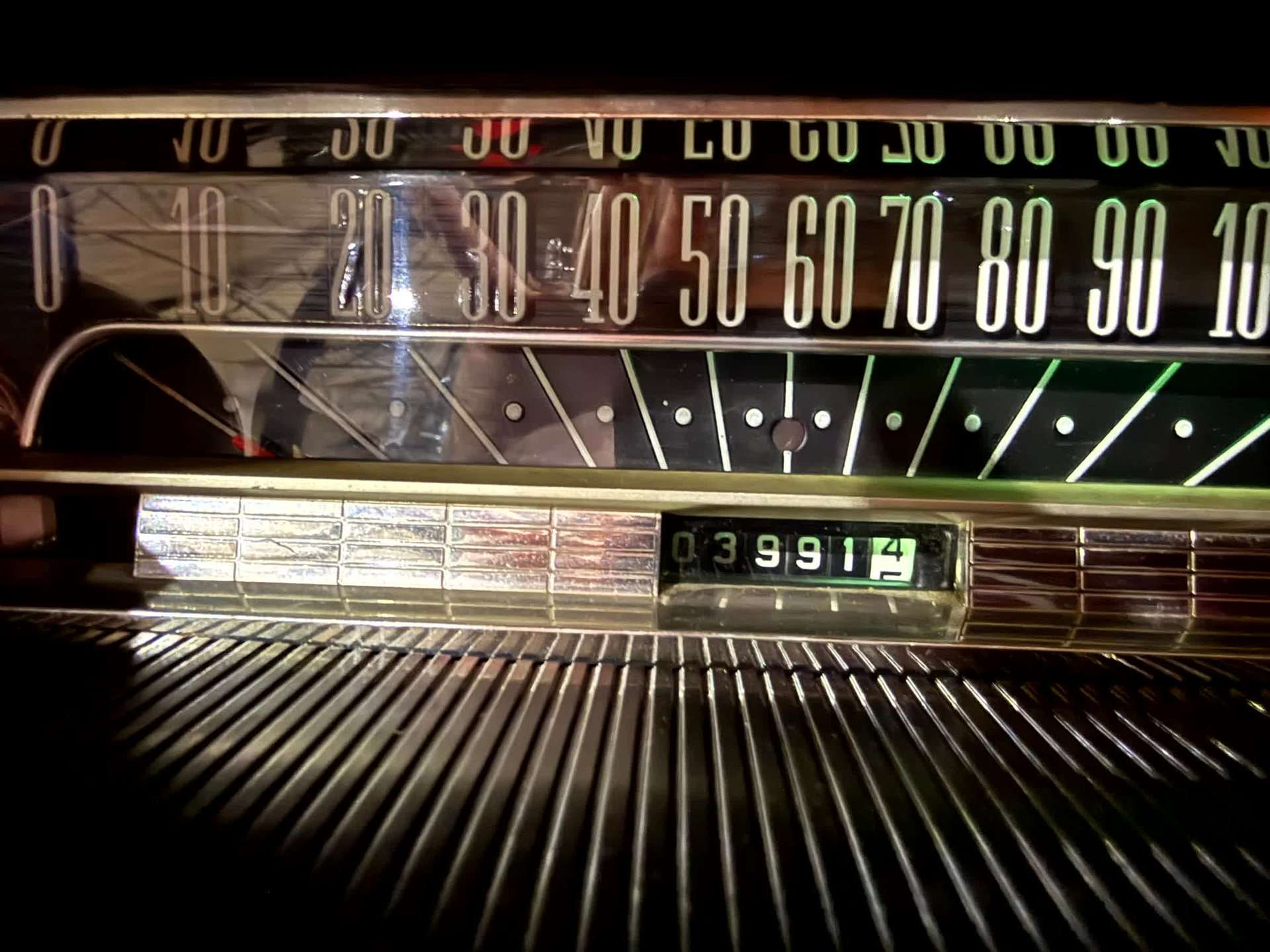 Instrument cluster of the 1963 Ford Galaxie with 3,900 actual miles
