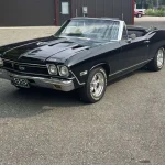 Big-Block 1968 Chevelle SS Convertible With Air Ride Is for Sale at Freije & Freije’s Fall Big Boy Toy Auction 1968 Chevrolet Chevelle SS convertible in black, front three-quarter view with top down