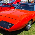 A 1970 Plymouth Superbird with nose cone and tall rear wing, representative of the car sold at Fall Carlisle 2026