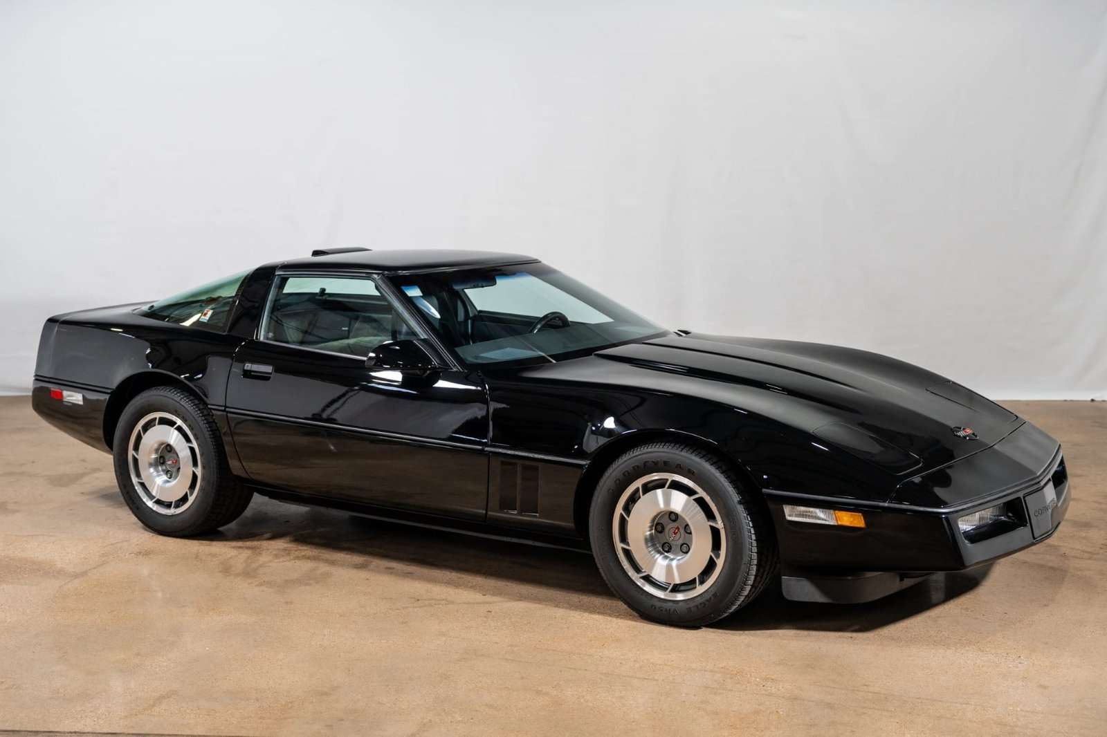 Black 1987 Chevrolet Corvette coupe with 1,600 miles offered at no reserve on Bring a Trailer in the 2026 Gas Monkey Garage Collection