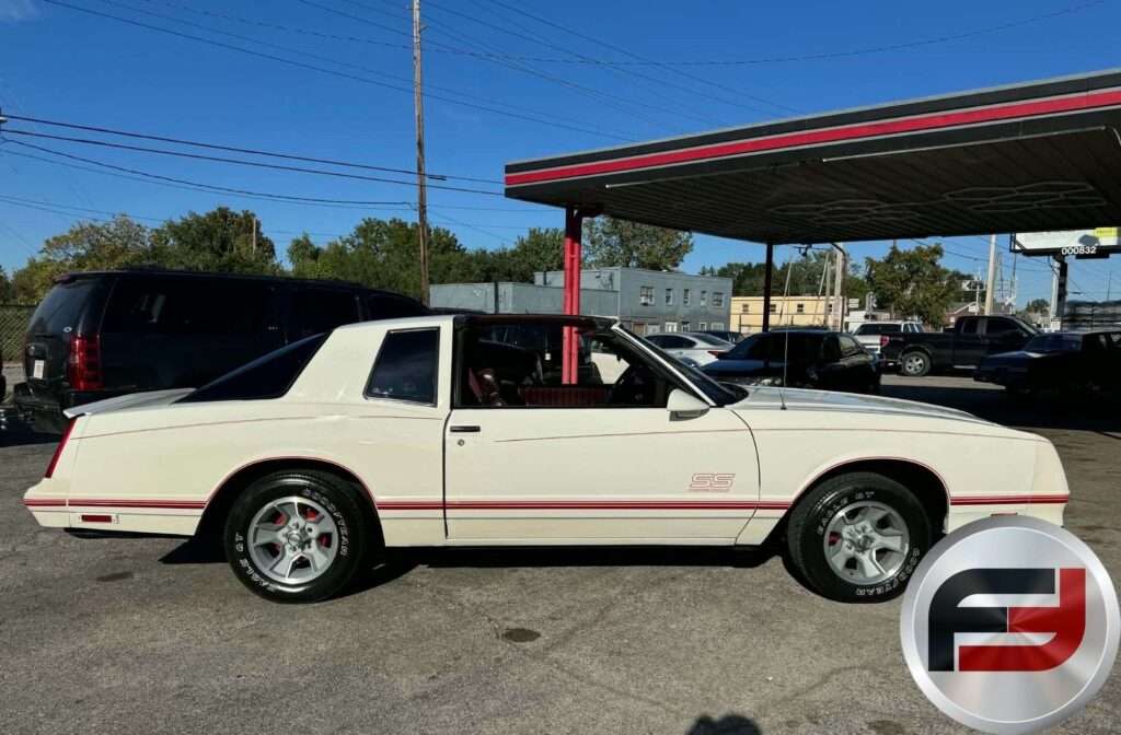 Passenger-side profile of the 1987 Monte Carlo SS Aerocoupe with T-tops off