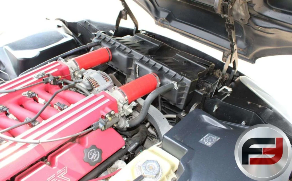 8.0-liter V10 engine with red intake runners in 1996 Dodge Viper RT/10